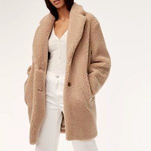 Aritzia Wilfred Free Teddy Cocoon Sanders Cozy Sherpa Coat